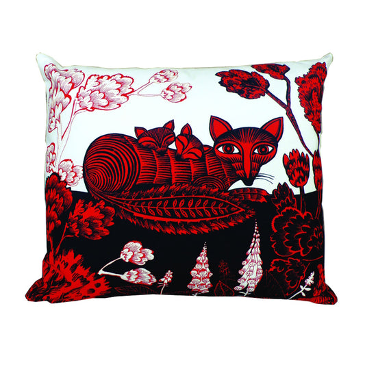 fox & cubs cushion