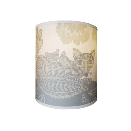 fox & cubs lamp shade cream grey