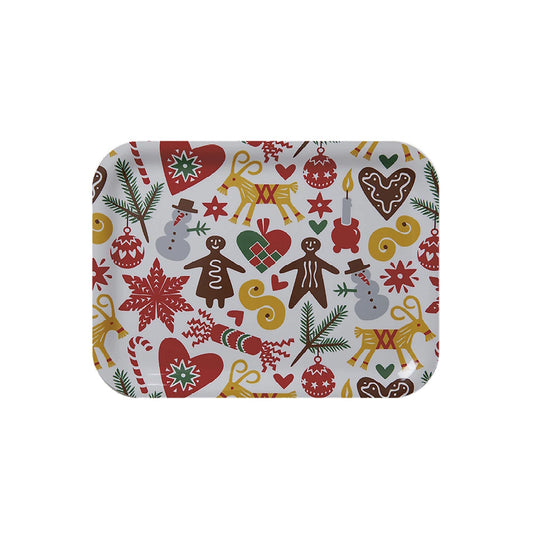 Bengt & Lotta Christmas rectangular tray laminated beech
