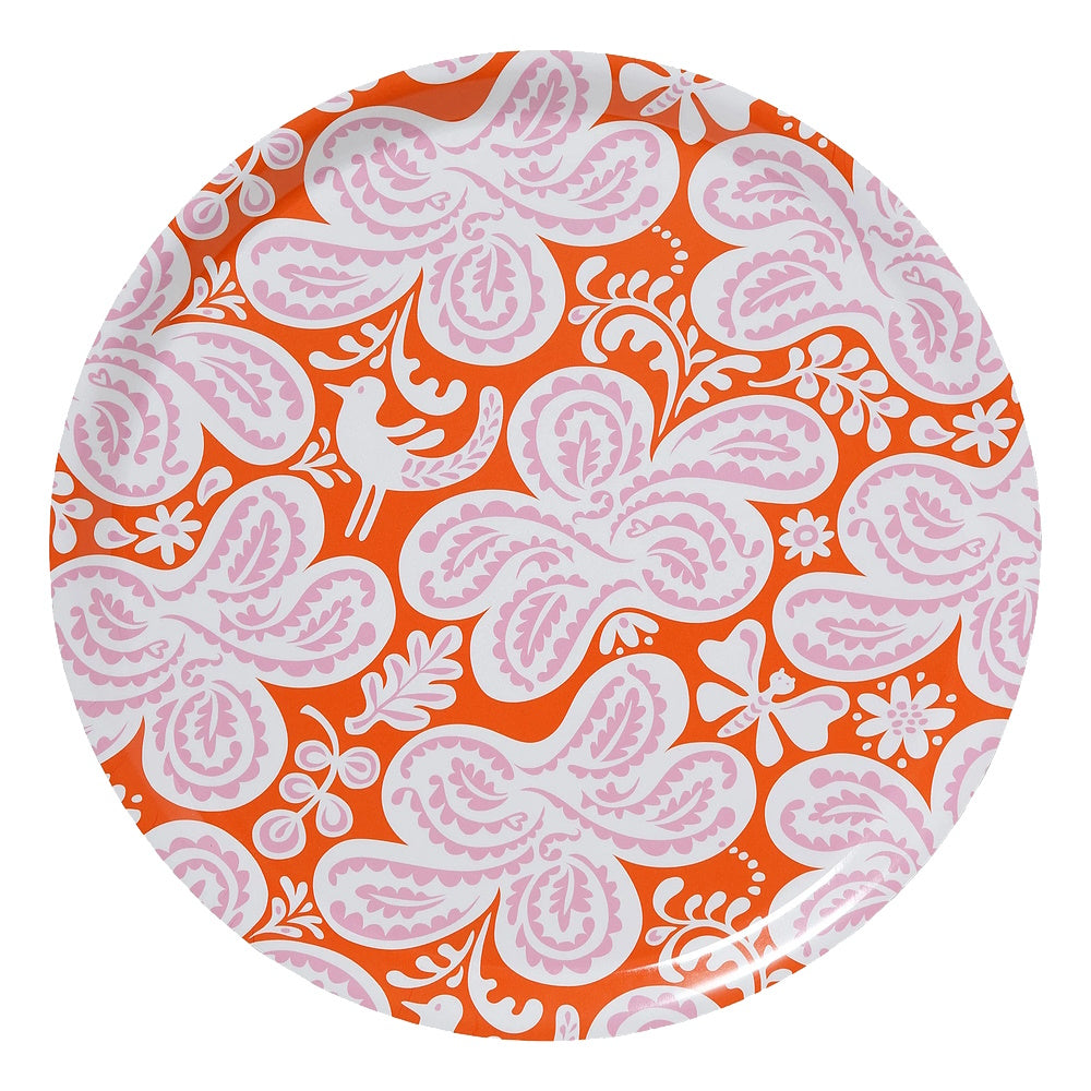 38cm round tray haga orange