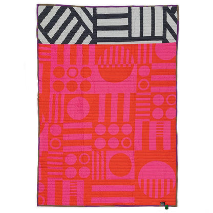 Reversible Quilted Throw - Hot Grape