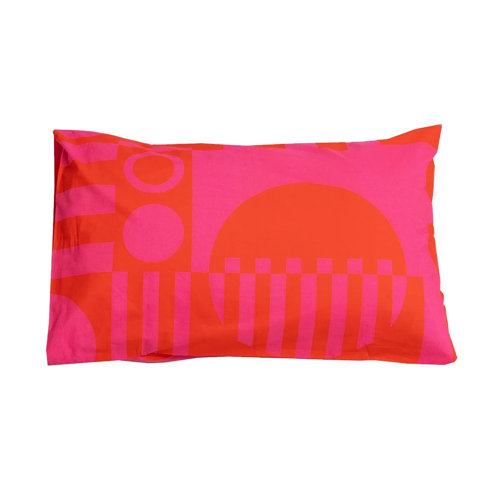 irregular sleep pattern organic cotton pillowcase hot pink