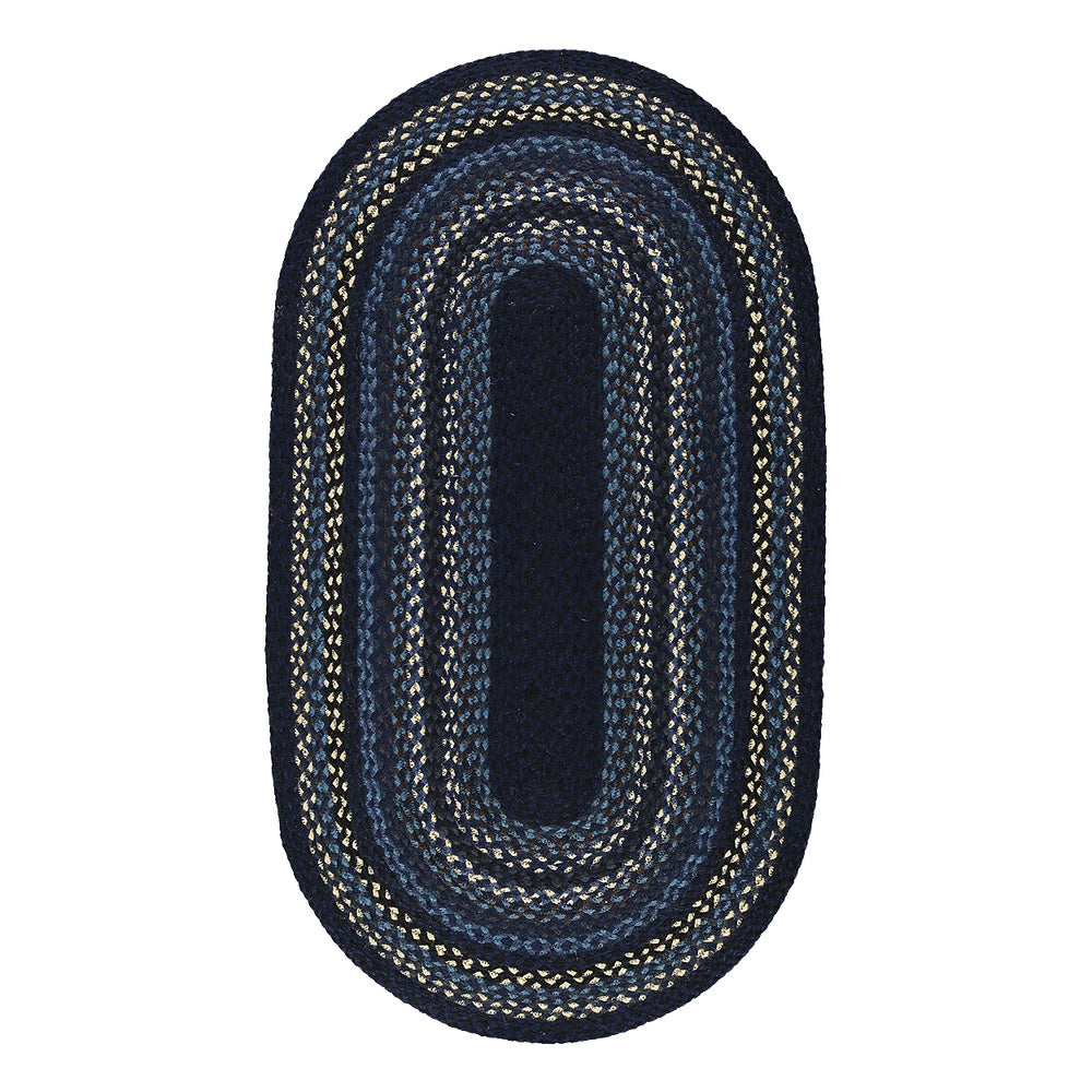 braided rug indigo oval