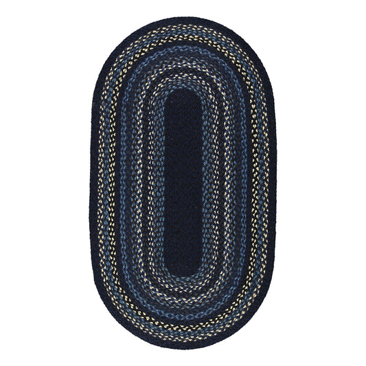 braided rug indigo oval