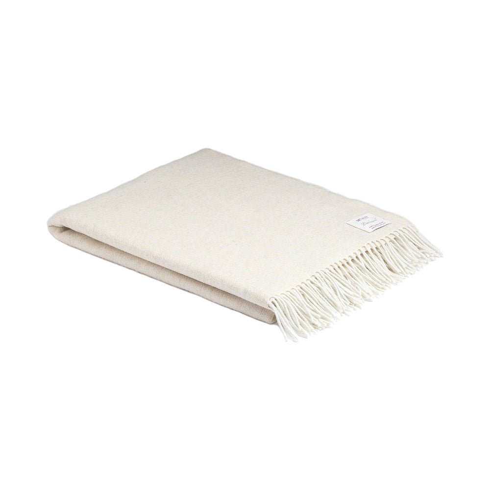 Merino Wool Throw - Linen Herringbone