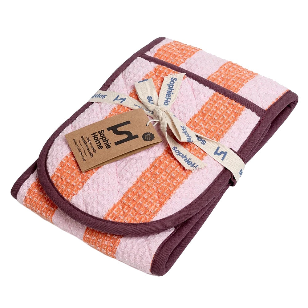 Sophie Home oven gloves striped pink