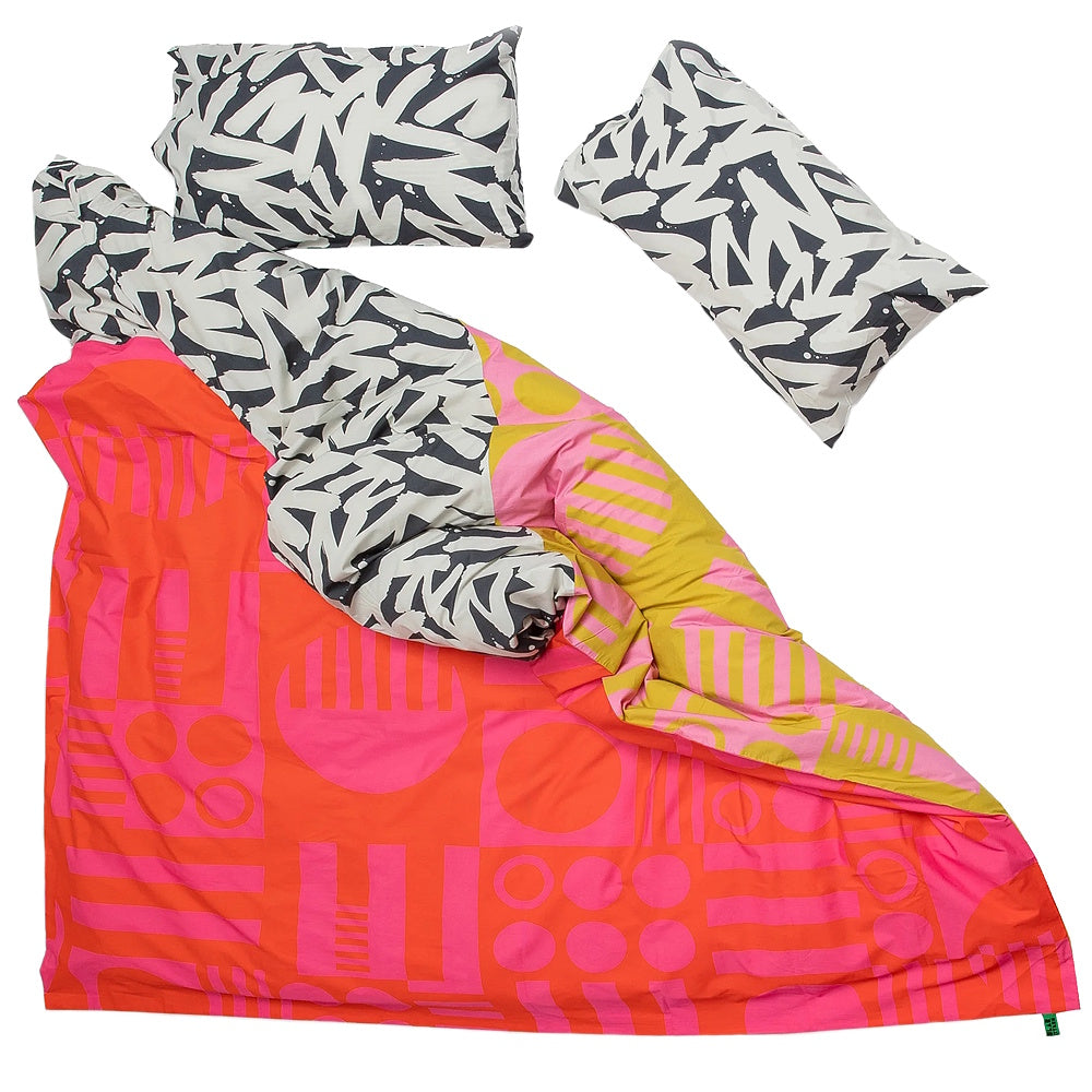 irregular sleep pattern organic cotton duvet set with pillowcases