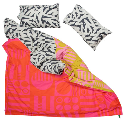 irregular sleep pattern organic cotton duvet set with pillowcases