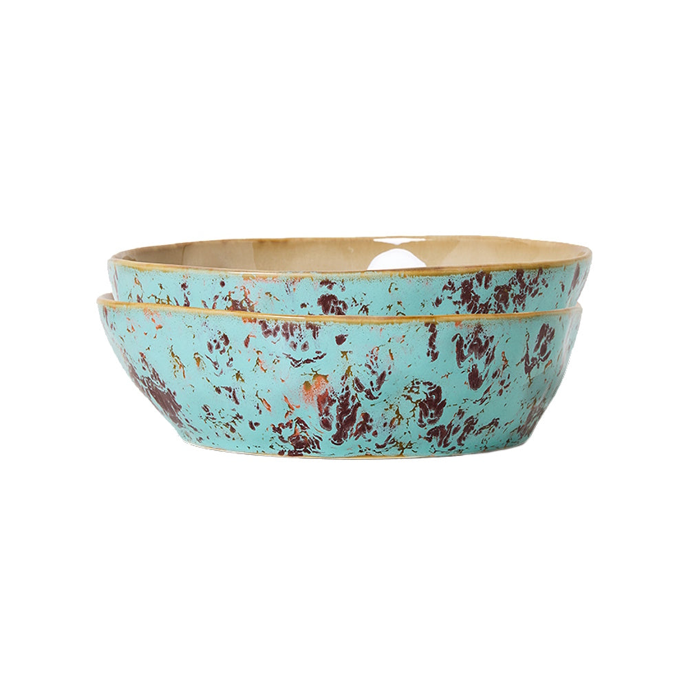 HK living pasta bowl set of 2 patina