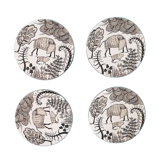 lush designs wild boar coasters set of 4