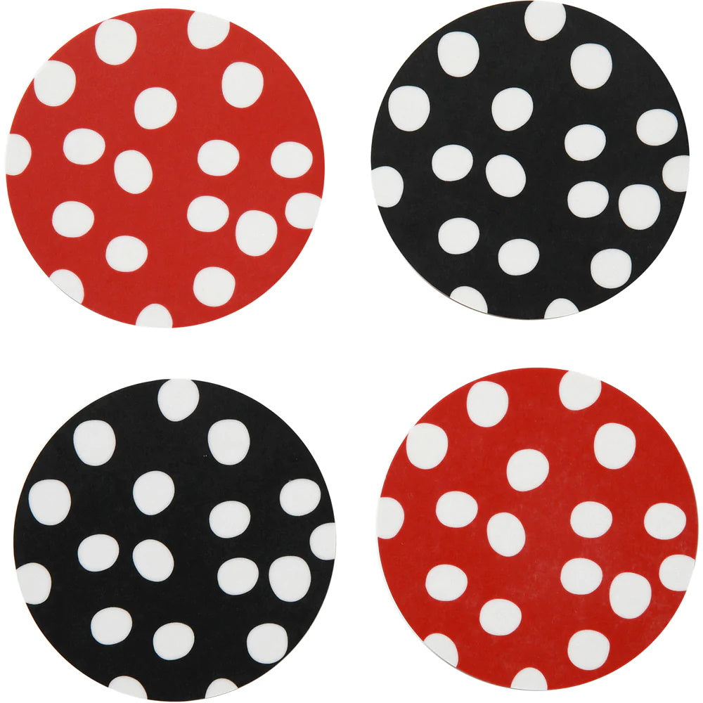 Set of 4 coasters polka dots