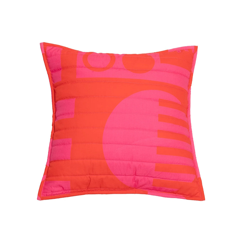 irregular sleep pattern quilted cushion cover hot pink
