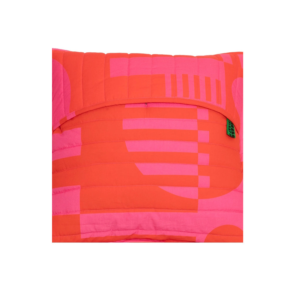 irregular sleep pattern quilted cushion cover hot pink