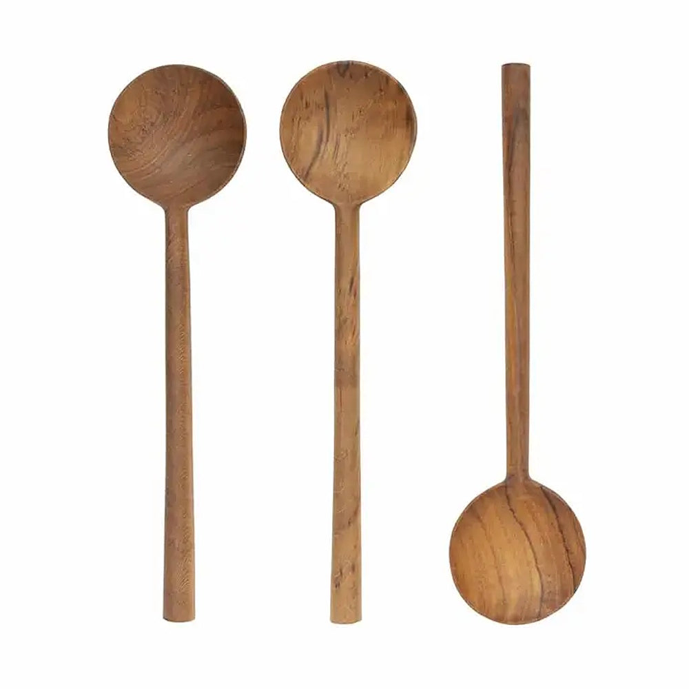 originalhome round teak spoons set of 3
