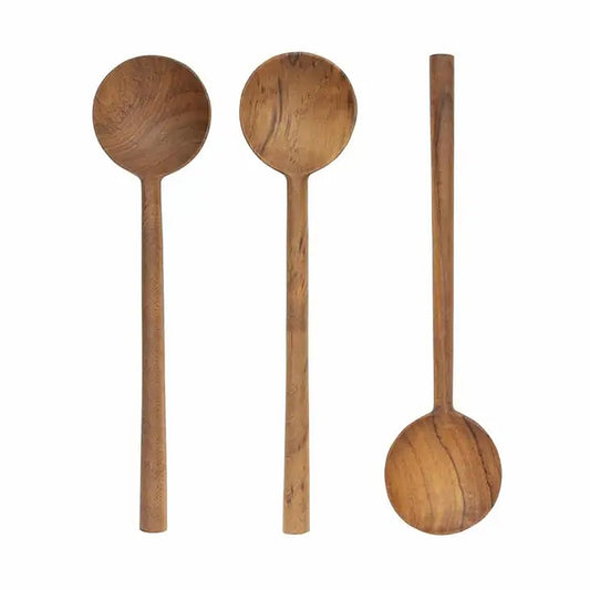 originalhome round teak spoons set of 3