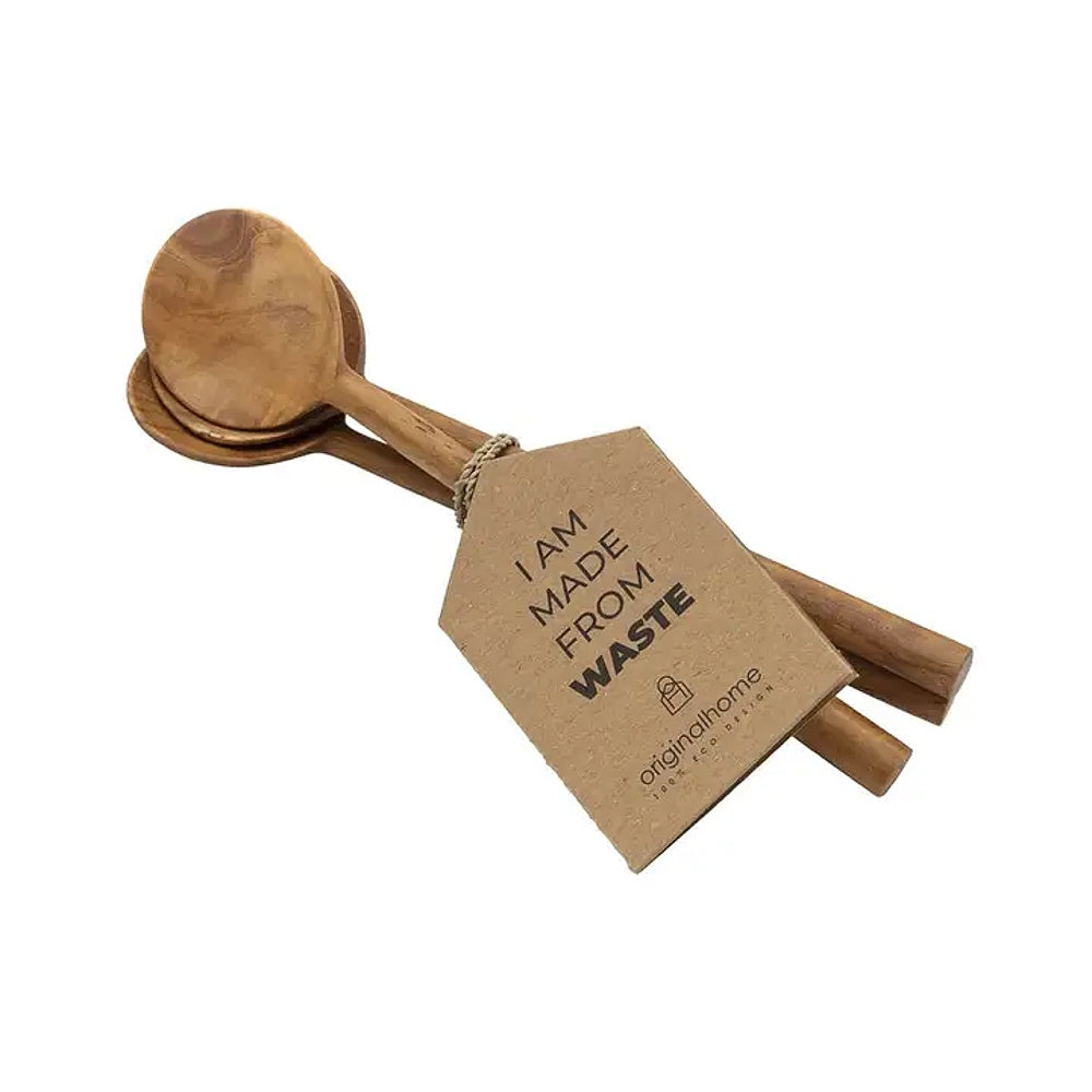 originalhome round teak spoons set of 3