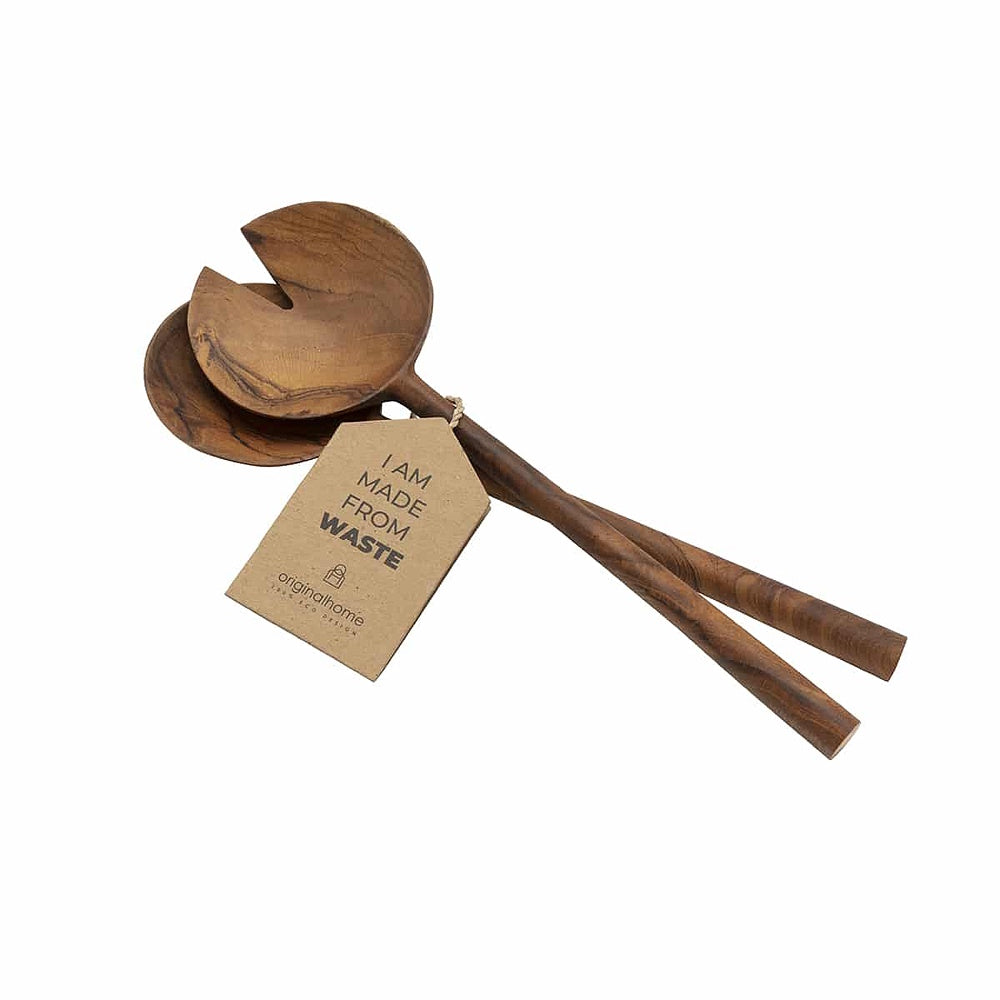 originalhome salad servers set of 2 teak