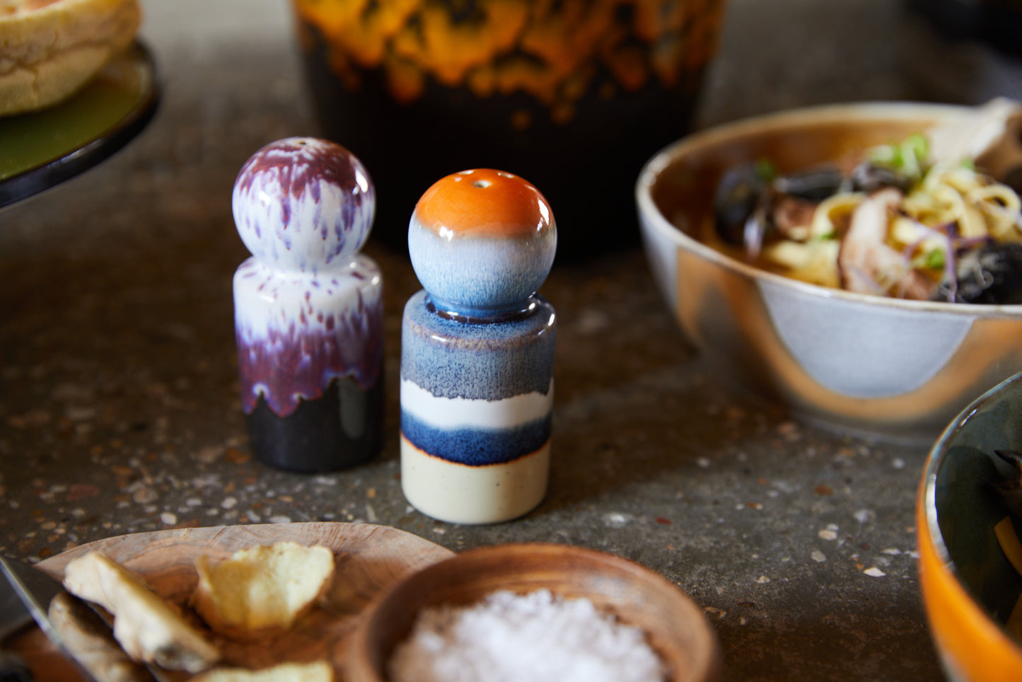 HKLIVING 70s Ceramics: Pepper & Salt Jar - 'Stargaze'