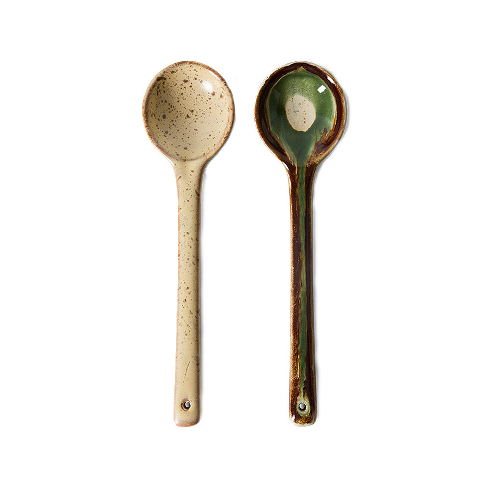 hk living ceramic spoons set of 2 hills