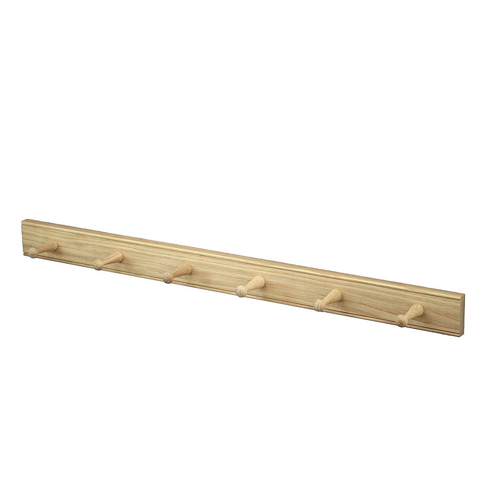 shaker oak 6 peg rack