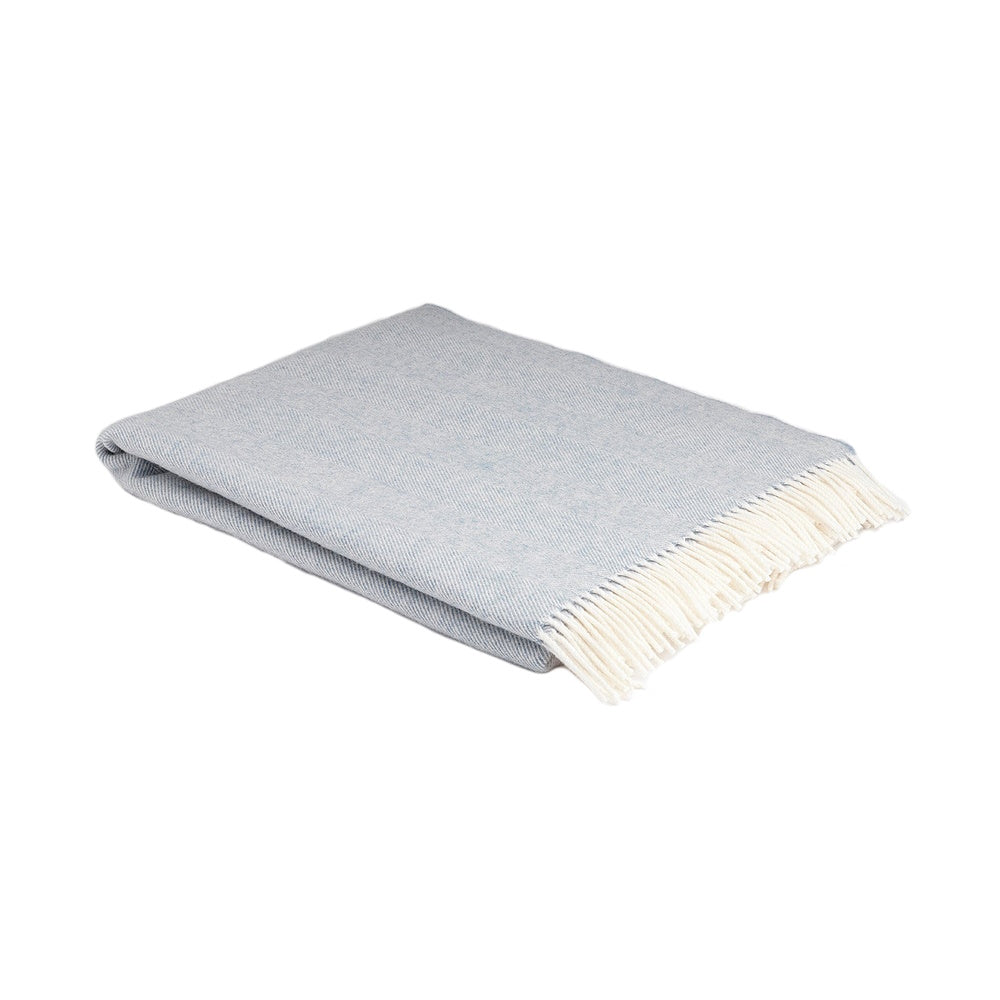 Merino Wool Throw - Smoke Herringbone