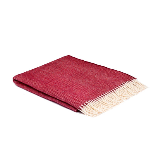 Merino Wool Throw - Spotted Cranberry