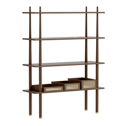 stories oak shelving dark