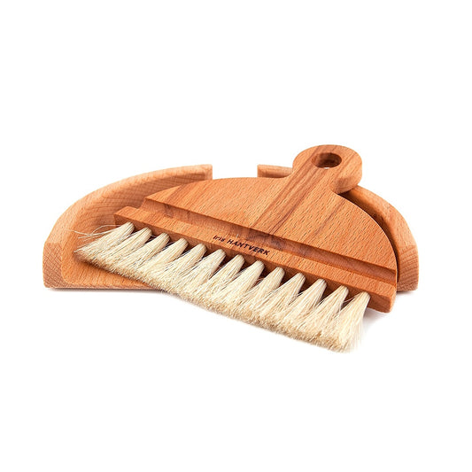 table brush set in oiled beech with horse hair bristles