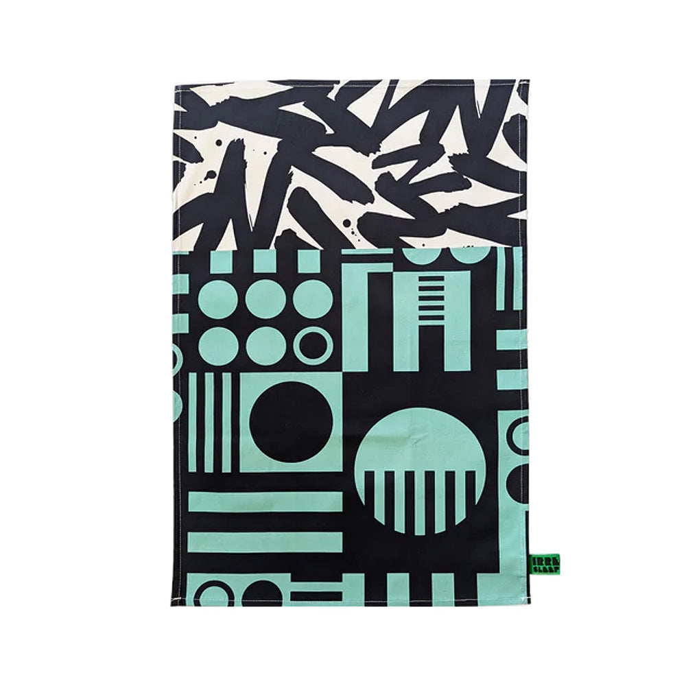 organic cotton tea towel blueberry cool mint