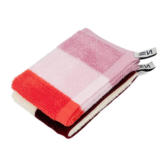 Striped Terry Towelling Face Cloth 2 pack - Pink
