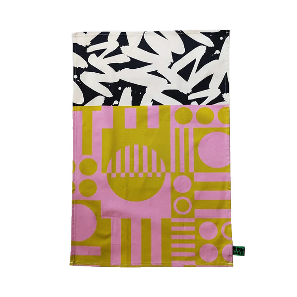organic cotton tea towel wasabi