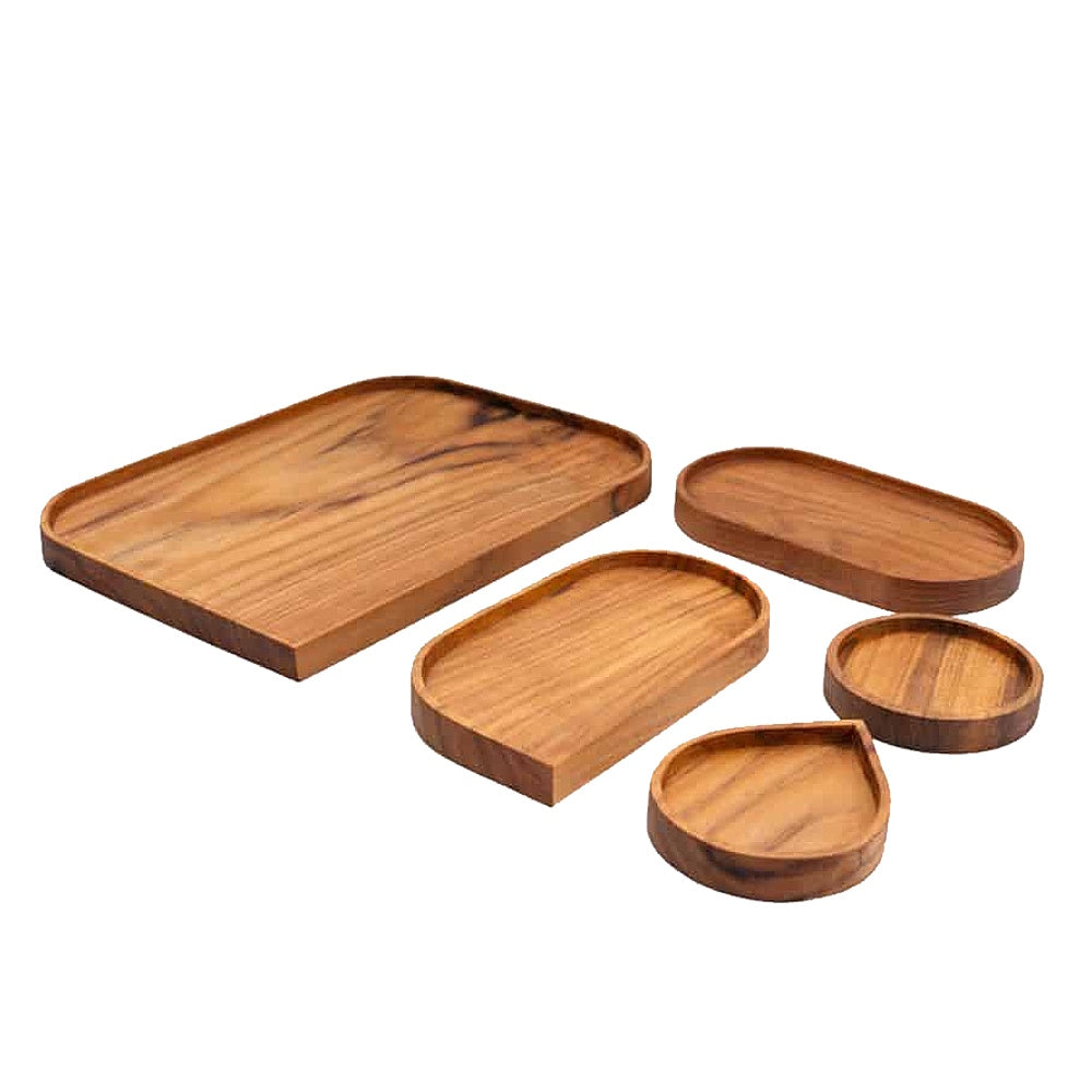 originalhome bubble serving tray set of 5 teak